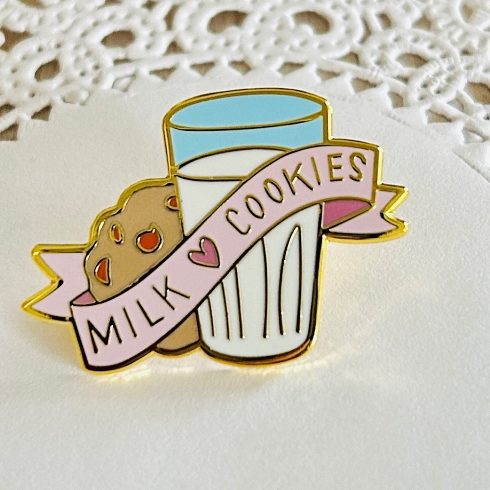 Endearing Milk & Cookies Enamel Pin